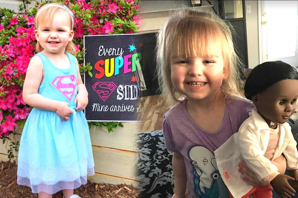 Sophia Banner (2) liebt ihre neue Doktorpuppe (rechts) über alles.