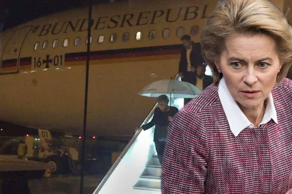 Ursula von der Leyen hat den Regierungsflieger in Schutz genommen. (Bildmontage)