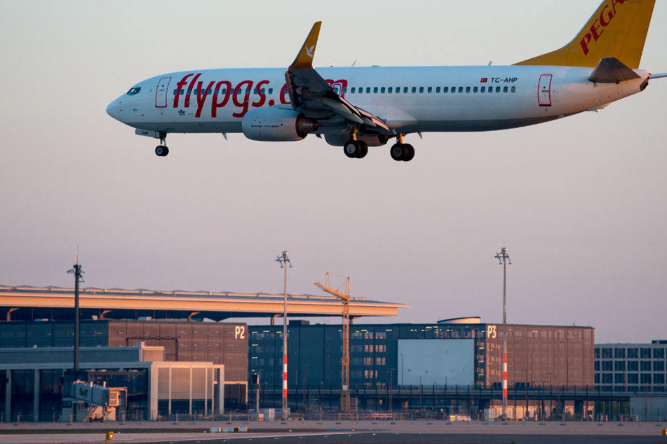 Ein Flieger der Pegasus Airlines im Lande-Anflug (Symbolbild).