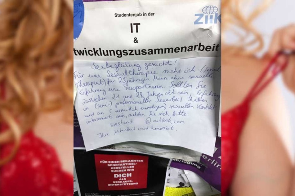 Dieser Aushang wurde angeblich am Schwarzen Brett der TU Berlin fotografiert und bei Notes of Berlin veröffentlicht.
