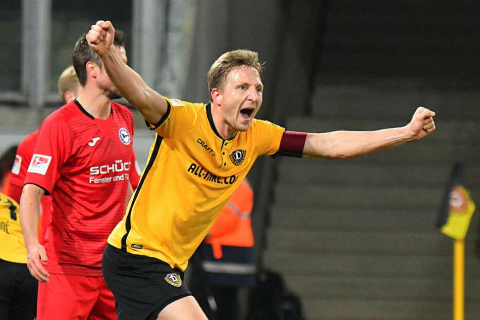 So soll's heute sein: Marco Hartmann jubelt gegen Bielefeld. Der Kapitän will auf jeden Fall vorangehen.