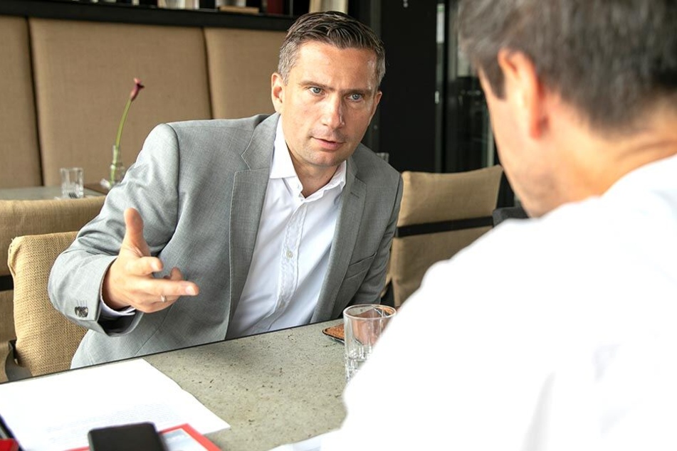 Martin Dulig im Gespräch mit "TAG24"-Redakteur Markus Griese.