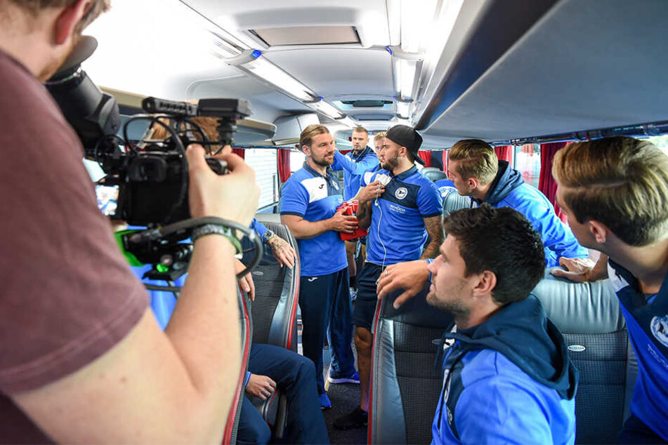 Im Bus wurde die Motivations-Rede "nachgestellt".