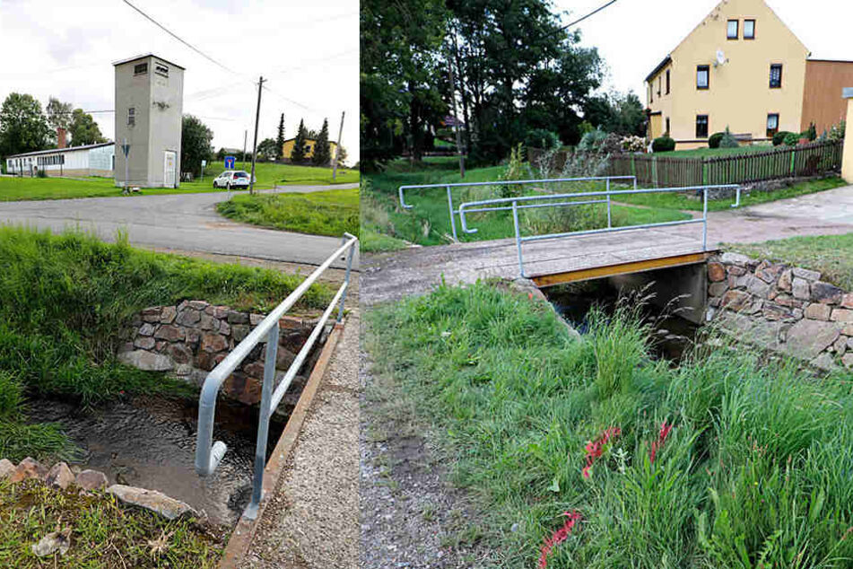 In diesen Bachlauf stürzte die Radfahrerin. Die Frau verstarb trotz Reanimation.