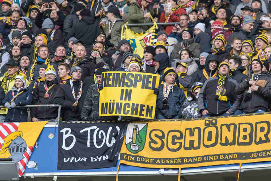 20.000 Dynamo-Fans machten aus der Partie
ein Heimspiel in München.