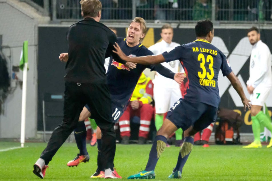 Im Vorjahr freute sich Emil Forsberg über seinen Siegtreffer zum 1:0 in Wolfsburg. Diese Saison fehlt der Schwede.
