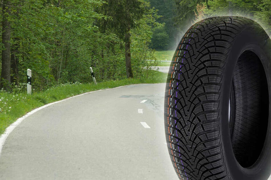 Ein Auto war schon über einen der Reifen gefahren und beschädigt worden. (Symbolbild)