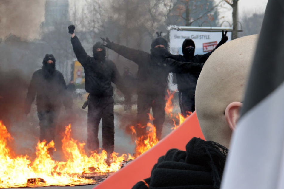 Sowohl die Zahl rechts- als auch linksextremer Gewalttaten ging im 1. Halbjahr 2018 in Berlin zurück. (Bildmontage)