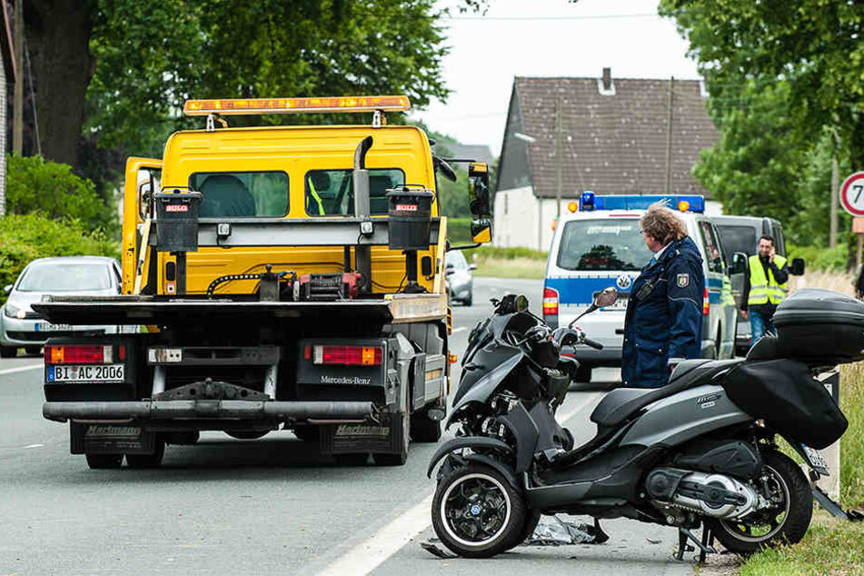 Der Roller musste abgeschleppt werden.