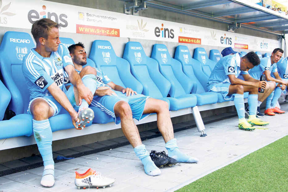 CFC-Trauer nach der Niederlage bei
Fabian Stenzel, Kevin Conrad, Jamil Dem und Tim Danneberg (v.l.).