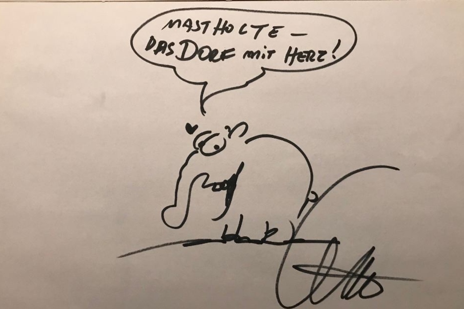 Der berühmte Ottifant ist auf dem gespendeten Bild zu sehen.
