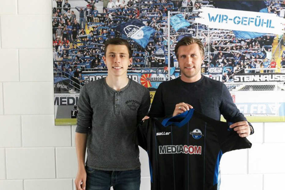 Markus Krösche (rechts) freut sich über den Verbleib von Ron Schallenberg beim SCP.