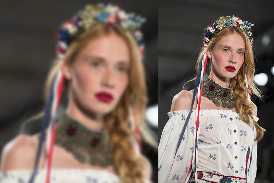 Designerin Lena Hoschek buchte Sandra Hunke direkt, ganz ohne Casting. Trotzdem flossen im Anschluss an die Show die Tränen.
