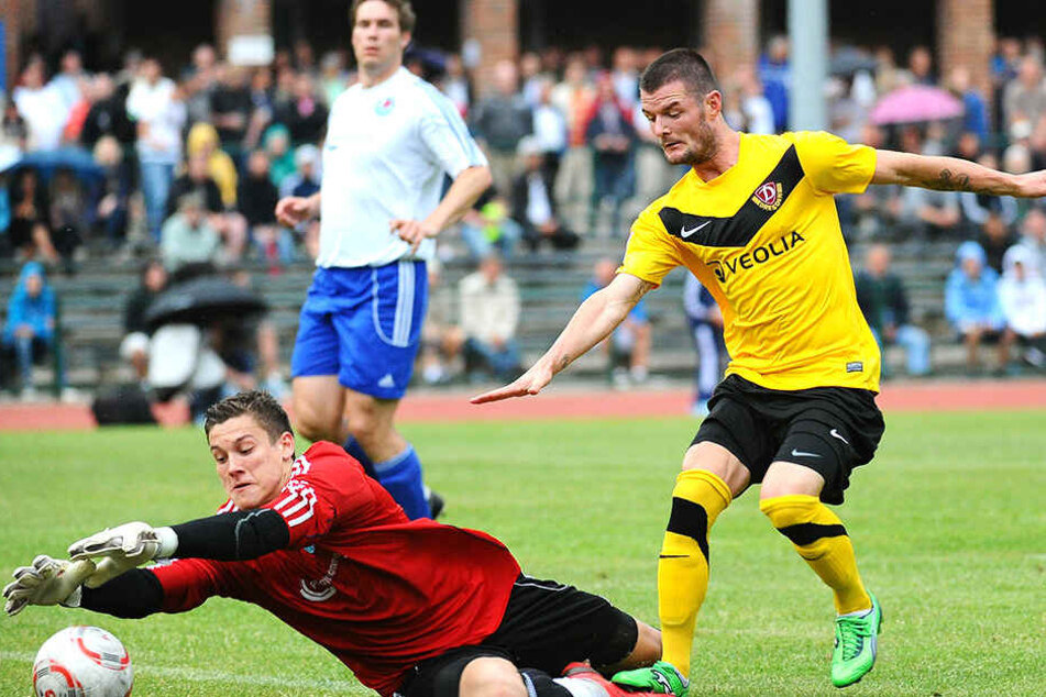 Lang ist es her. Marcel Heller bei einem SGD-Testspiel gegen Greifswald.