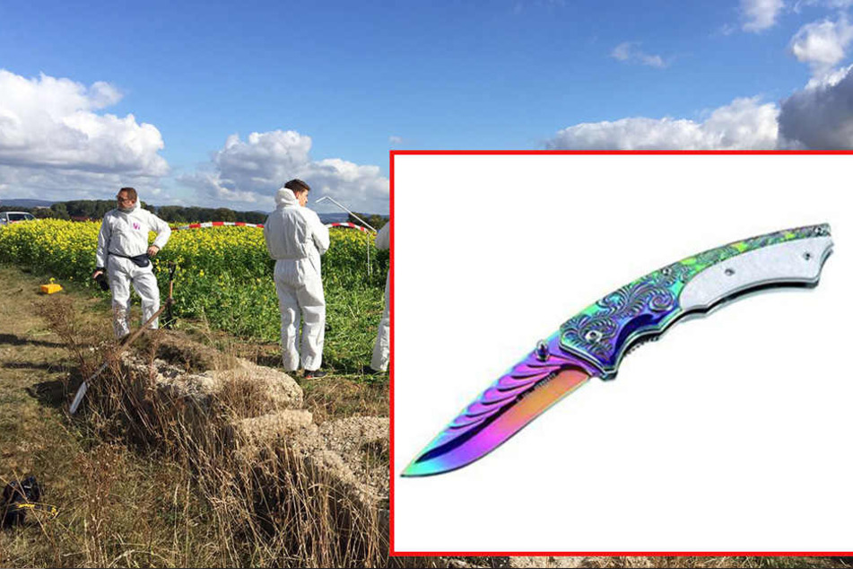 Das gesuchte Messer, laut Polizei ähnlich wie im Bild dargestellt, hat einen gelben Griff, eine Gesamtlänge von 20 cm und eine Klingenlänge von 8,5 cm.
