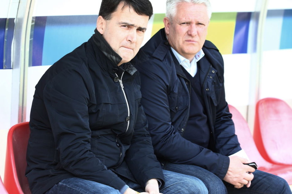 Weder Vereinschef Dr. Mathias Hänel (l.) noch Sportdirektor Stephan Beutel äußern sich zu der Zukunft von Trainer Sven Köhler.