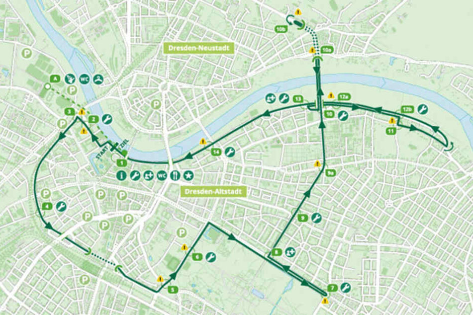 Der Streckenverlauf des Radrennens am Sonntag, den 14. August.