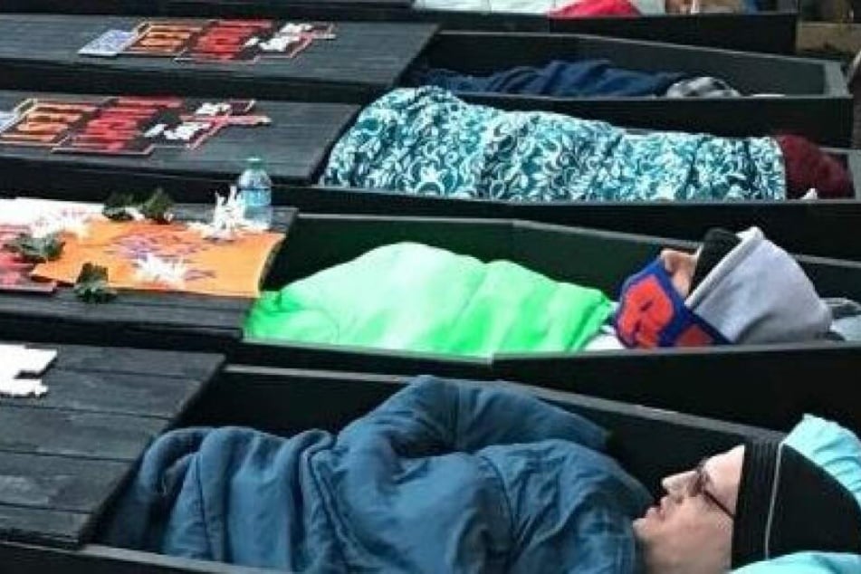 Teilnehmer der 30 Stunden Coffin-Challenge 2018