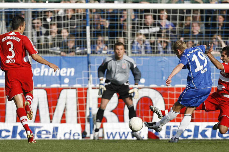 So jubelte Dennis Grote nach seinem Treffer gegen die Bayern.