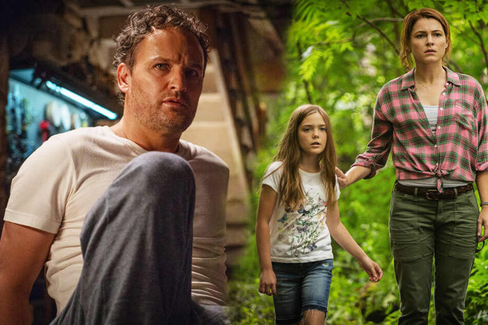 Dr. Louis Creed (l., Jason Clarke) ahnt nicht, worauf er, seine Frau Rachel (r., Amy Seimetz) und ihre Tochter Ellie (Jeté Laurence) sich eingelassen haben. (Bildmontage)