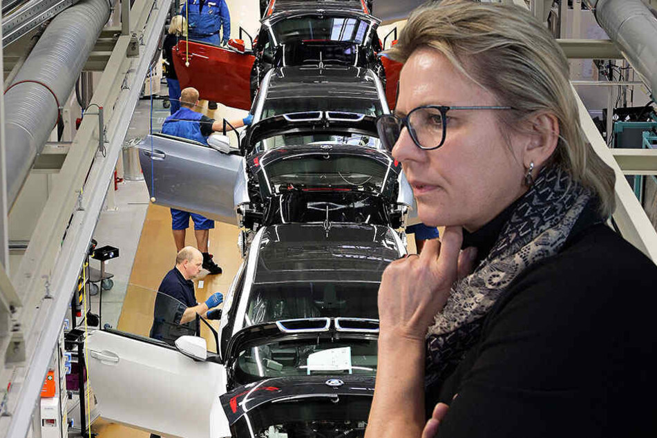Die Politikerin Barbara Klepsch (CDU) war am Mittwoch im Leipziger BMW-Werk zu Gast.