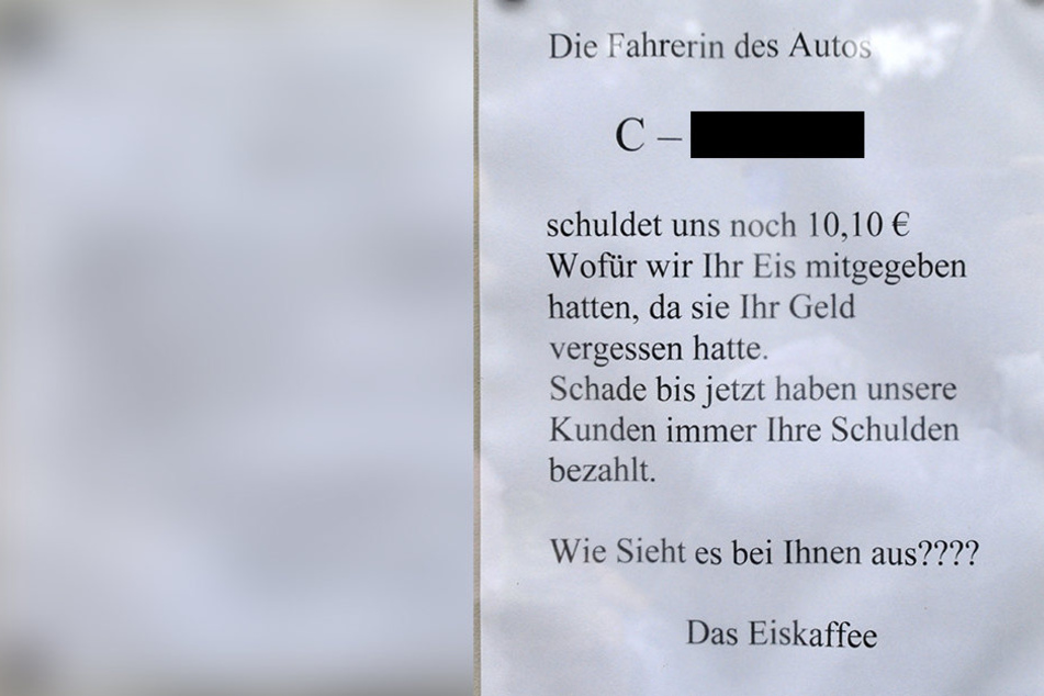 Mit diesem "Fahndungsaufruf" suchte das Kaffee nach der Eisdiebin.