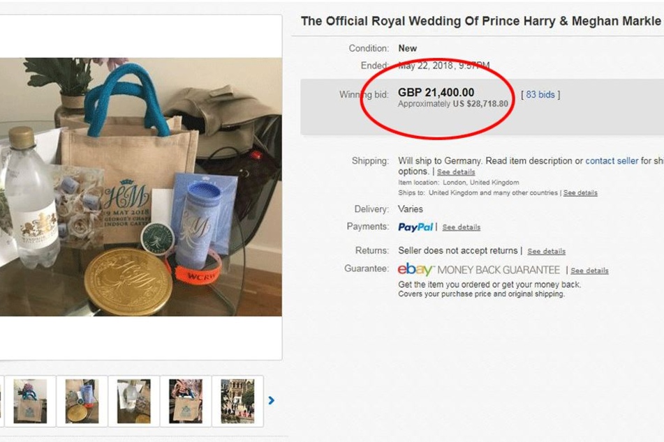 21.400 Pfund, also rund 24.350 Euro brachte die Geschenktüte.
