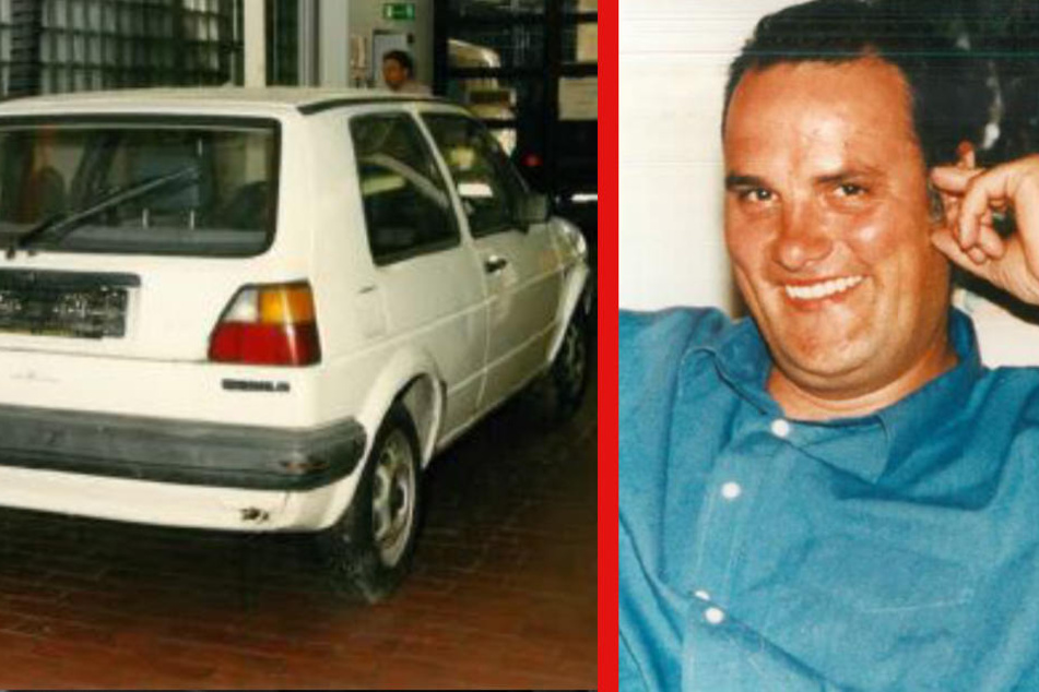 Axel Fritz Bonin (r) gilt seit 21 Jahren als vermisst. Sein Auto (l) wurde ein Jahr nach seinem Verschwinden in St. Pauli entdeckt.
