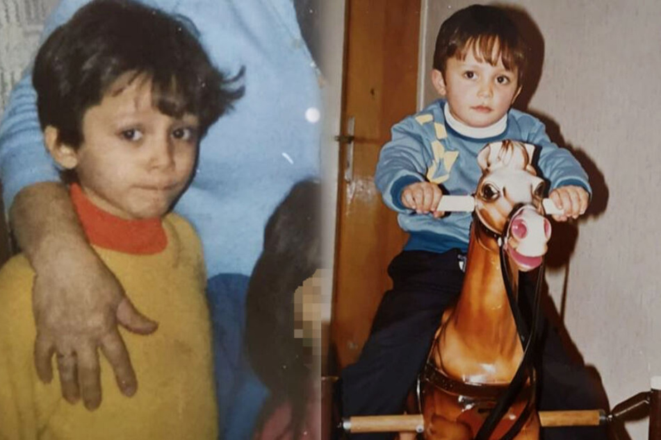Die Montage zeigt zwei Screenshots der Kinderfotos aus den Instagram-Storys von Domenico de Cicco.