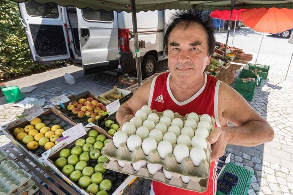 Ein Wochenmarkt-Urgestein im "Heckert" ist Klaus Kujath (69). Ob der dortige Markt auch 2019 noch stattfindet, ist derzeit unklar.