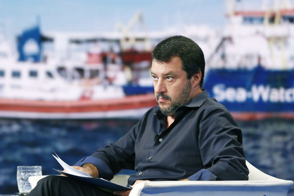 Matteo Salvini, Innenminister von Italien, spricht in einer TV-Sendung.