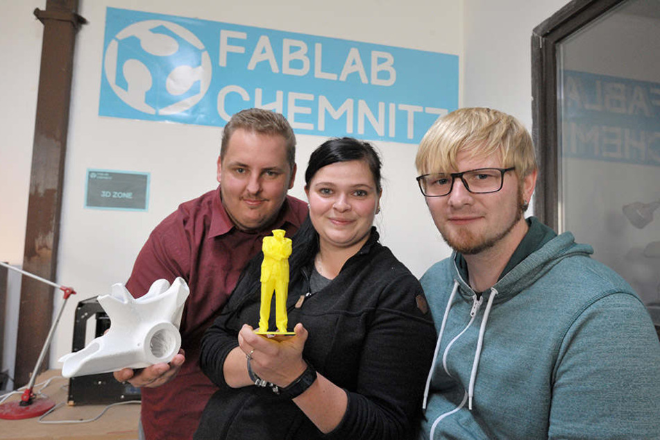 Stoßen in neue Dimensionen vor: Daniel Tauscher (31, l.), Saskia Leupold (31) und Mario Voigt.