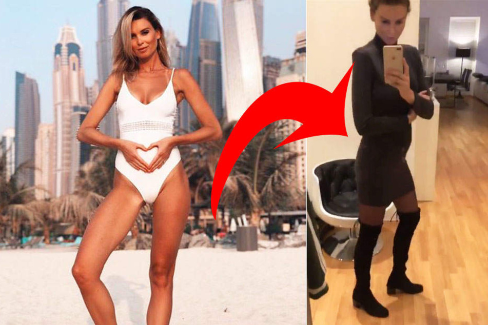 Zwei Wochen nach der Verkündung zeigt uns Katja ihren kleinen Babybauch.