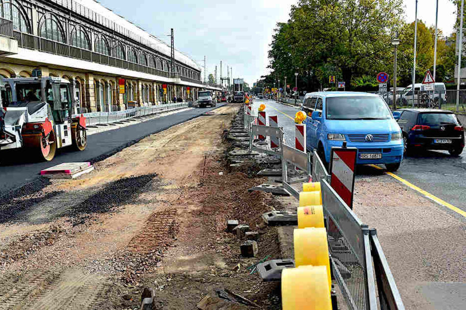 Hinterm Hauptbahnhof wird die Bayrische Straße erneuert.