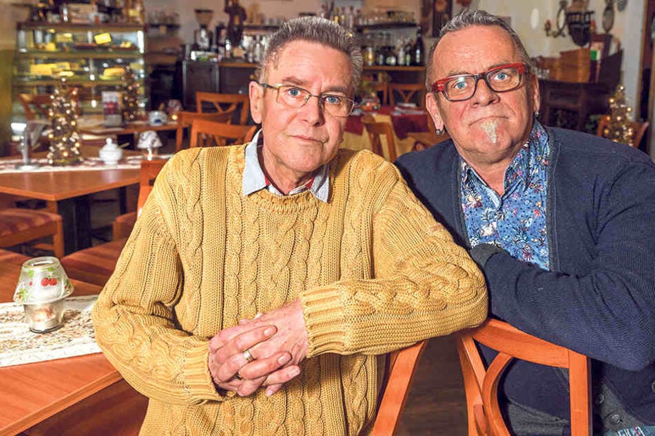 Ullrich Baudis (61) und Bernd Warkus (66) wird das Gastgeben in Meißen echt schwer gemacht.