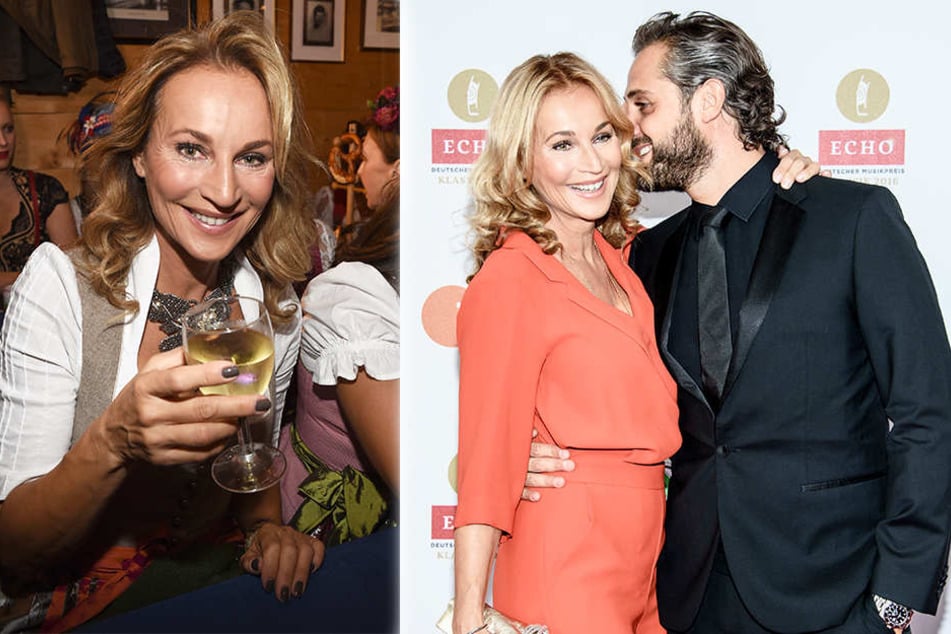Caroline Beil (51) auf dem Oktoberfest (links) und mit ihrem deutlich jüngeren Partner Philipp Sattler (34) rechts.