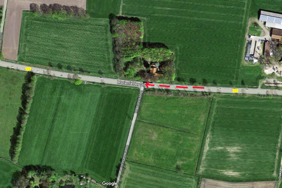 An dieser Stelle kam es zu dem Massencrash.