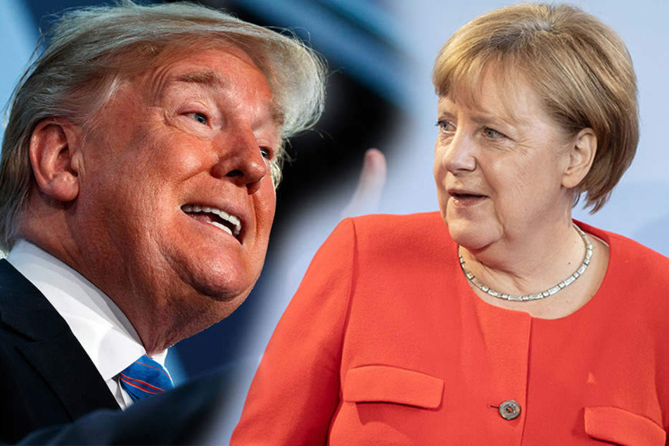 US-Präsident Donald Trump (72) schwärmt vom Verhältnis zu Kanzlerin Angela Merkel (63, CDU). (Bildmontage)