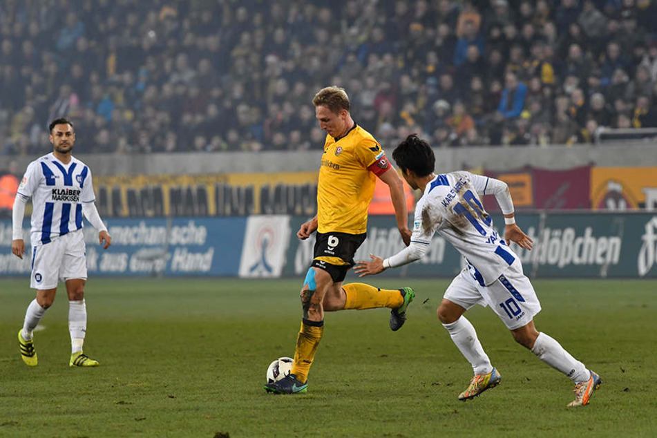 Marco Hartmann (am Ball) zeigte wieder einmal sein Kämpferherz.