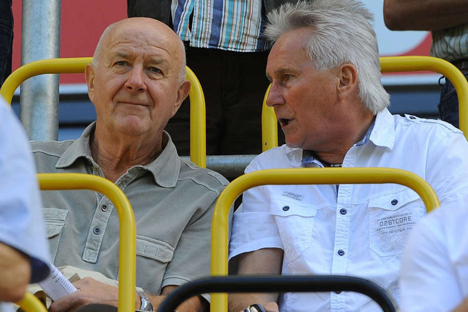 Hansi Kreische (l.) und Reinhard Häfner verfolgten die Dynamo-Spiele oft gemeinsam als Sitznachbarn.