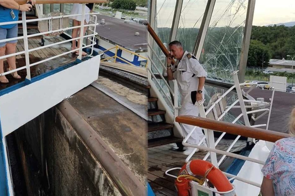 Crash im Kanal: Kreuzfahrtschiff kracht gegen Schleusenwand