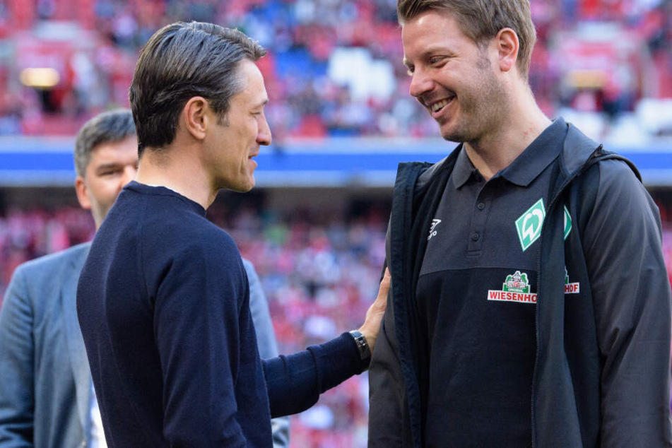 Niko Kovac (l.) und Bremen-Trainer Florian Kohfeldt (r.) haben gegenseitigen Respekt.