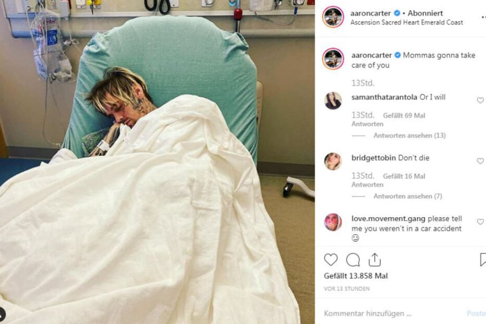 Dieses Foto ploppte auf Aarons Instagram-Profil auf. Beängstigend schwach sieht er hier aus.