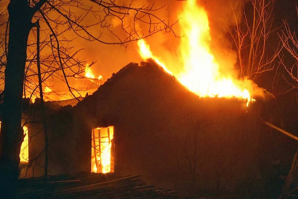 Die Laube stand schon lichterloh in Flammen, als die Einsatzkräfte der Feuerwehr eintrafen.