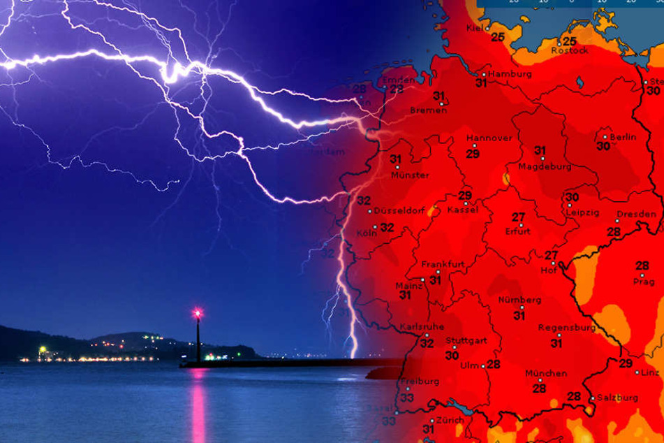 In Deutschland soll es nicht nur warm, sondern auch gewittrig werden.