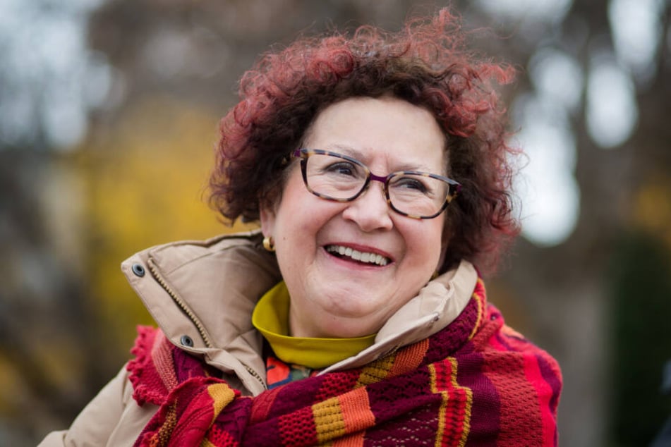 Gerlinde Kretschmann auf dem Schlossplatz in Stuttgart.