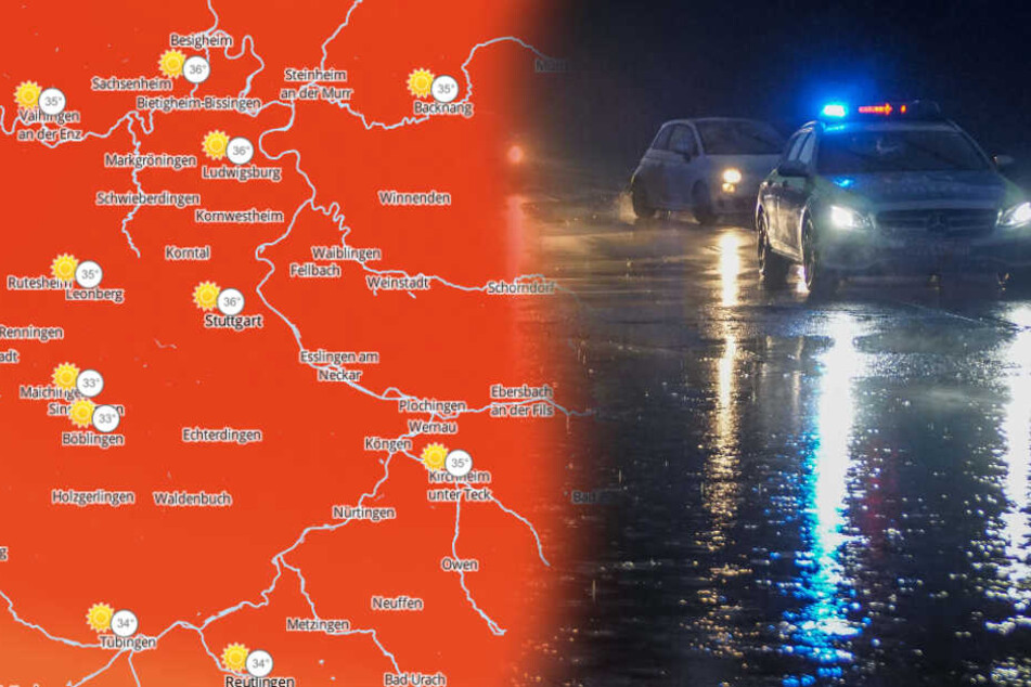 Bis zu 40 Liter Regen pro Quadratmeter sind möglich. (Fotomontage/Symbolbild)