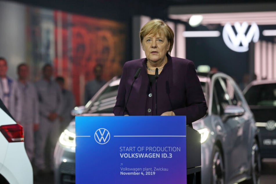 Bundeskanzlerin Angela Merkel (65, CDU) in Zwickau.