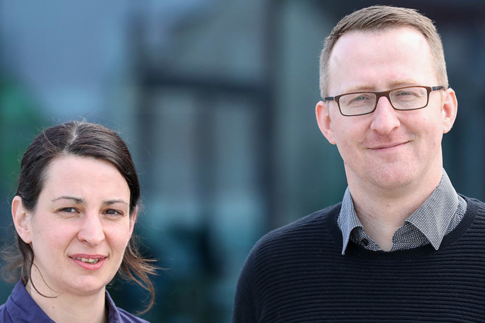 Die Grünen-Chefs Christin Melcher (35) und Norman Volger (39) melden politischen Gestaltungsanspruch an.