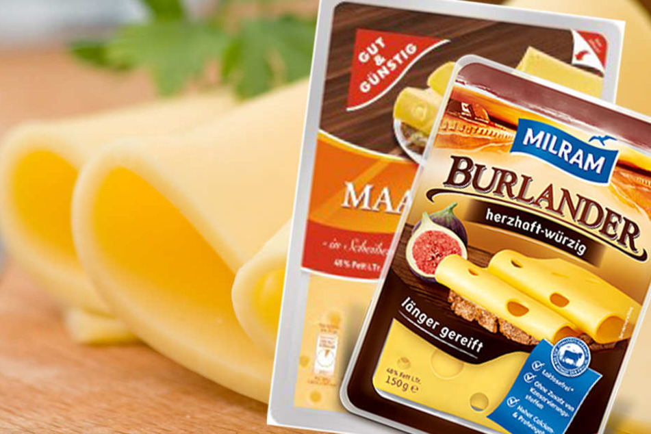Marken wie z.B. "Milram" und "Gut & Günstig" rufen verschiedenen Käsesorten zurück.